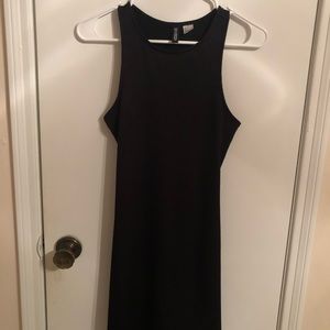 Ribbed Black Tank Mini Dress
